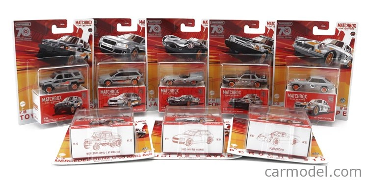 Mattel hot wheels Audi Set Assortment 8 Pieces - 70 Years Edition 1:64 Různé