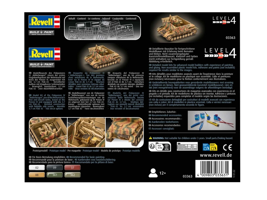 Plastic ModelKit military 03363 - Flakpanzer IV "Möbelwagen" 3.7cm Flak 43 (1:72)