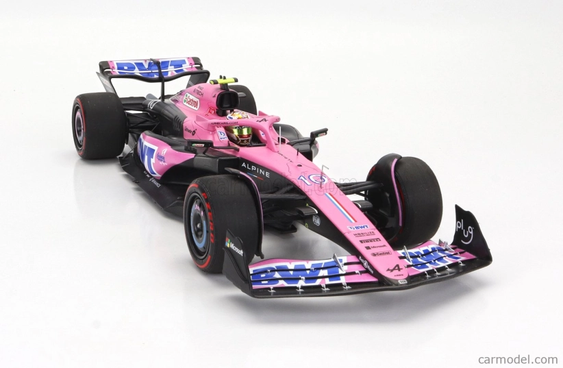 Minichamps Renault F1 A523 Team Bwt Alpine N 10 9th Bahrain Gp With Pit Board 2023 Pierre Gasly 1:18 Pink Black Blue