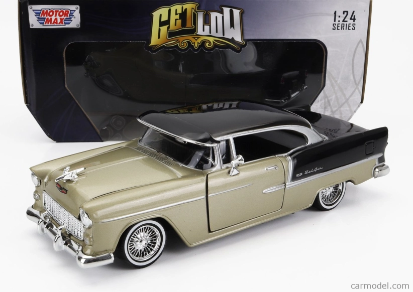 Motor-max Chevrolet Bel Air 1955 1:24 zlatý čierny