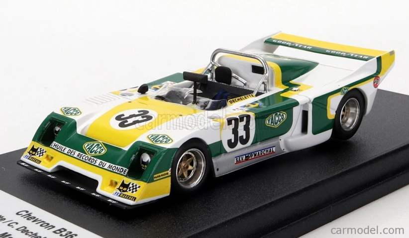 Trofeu Chevron B36 2.0l S4 Team Societe Racing N 33 24h Le Mans 1979 A.dechelette - C.dechelette - M.tarres 1:43 Biela Žltá Zelená