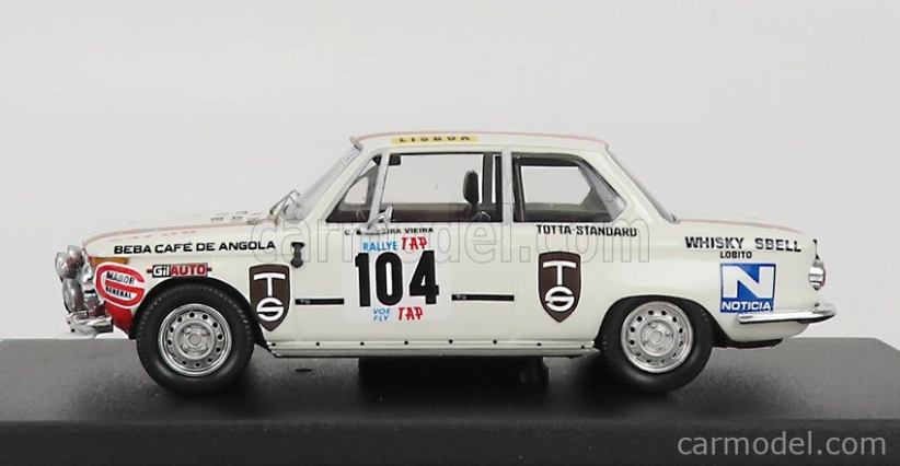 Trofeu BMW 2002ti (night Version) N 104 Rally Tap 1972 B.vieira - J.bandeira 1:43 Bílá