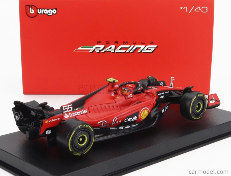Bburago Ferrari F1 Sf-23 Team Scuderia Ferrari N 55 1:43, červená