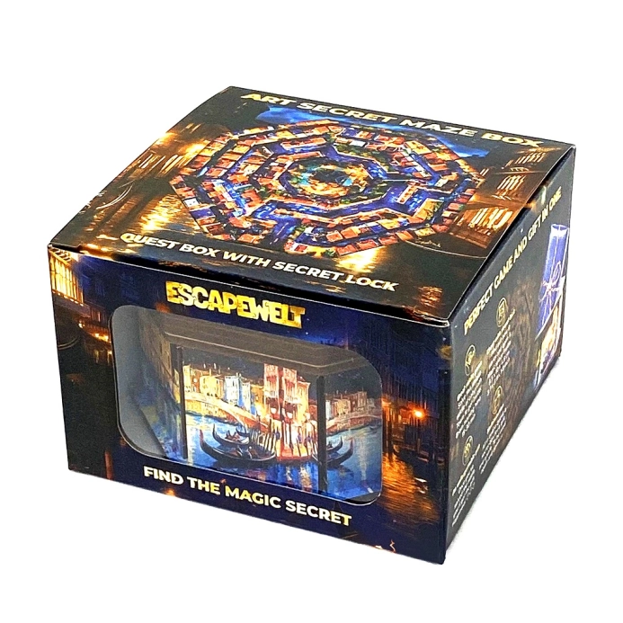 EscapeWelt Dřevěný hlavolam Art Secret Maze Box