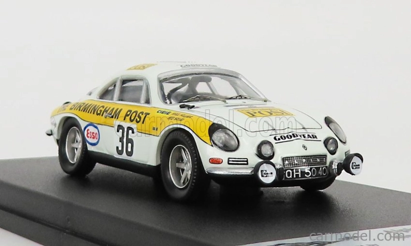 Trofeu Renault Alpine A110 N 36 Rally Rac Lombard 1971 N.hollier - M.broad 1:43 Bielo žltá