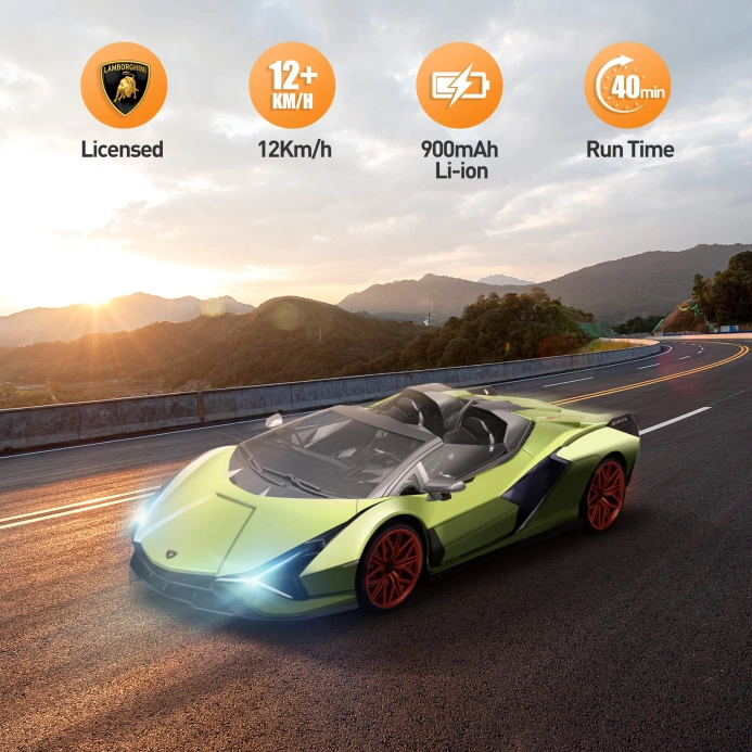 RE.EL Toys RC auto Lamborghini Sian 1:16 zelená metalíza, LED 2,4GHz