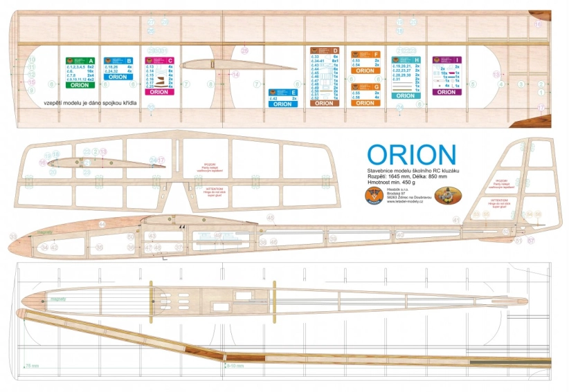 ORION stavebnice RC modelu Hiesb.