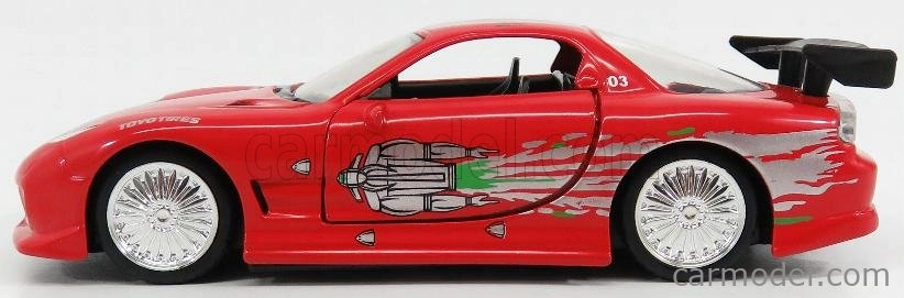 Jada Mazda Dom's Rx-7 2001 - Toretto - Fast & Furious 8 2017 1:32 Červená Stříbrná