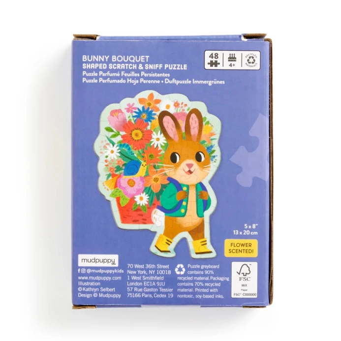 Mudpuppy Puzzle s blahopřáním Zajíček s kyticí