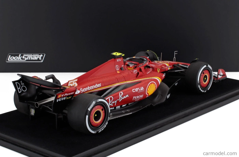 Looksmart Ferrari F1  Sf-24 Team Scuderia Ferrari N 55 Winner Australian Gp 2024 Carlos Sainz - Con Vetrina - With Showcase 1:18 Červená Černá