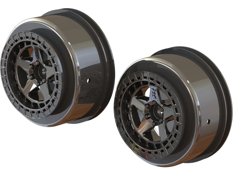 Arrma disk SC 2.2"/3.0" 14 mm Hex čierny chróm (2)