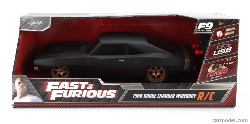 Jada Dodge Dom's Dodge Charger R/t 1968 - Fast & Furious 9 1:16 Matt Black