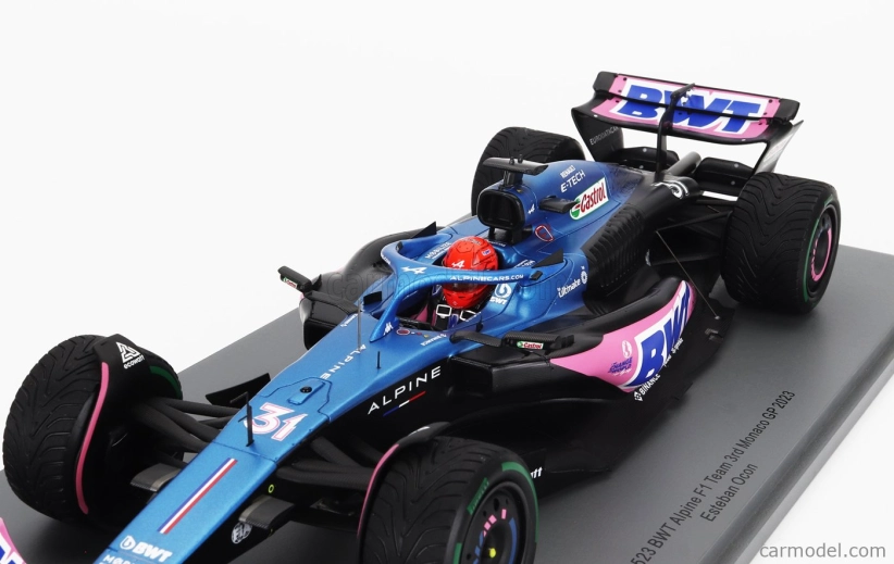 Spark-model Alpine F1  A523 Team Bwt Alpine N 31 3rd Monaco Gp 2023 Esteban Ocon 1:18 Modrá Růžová