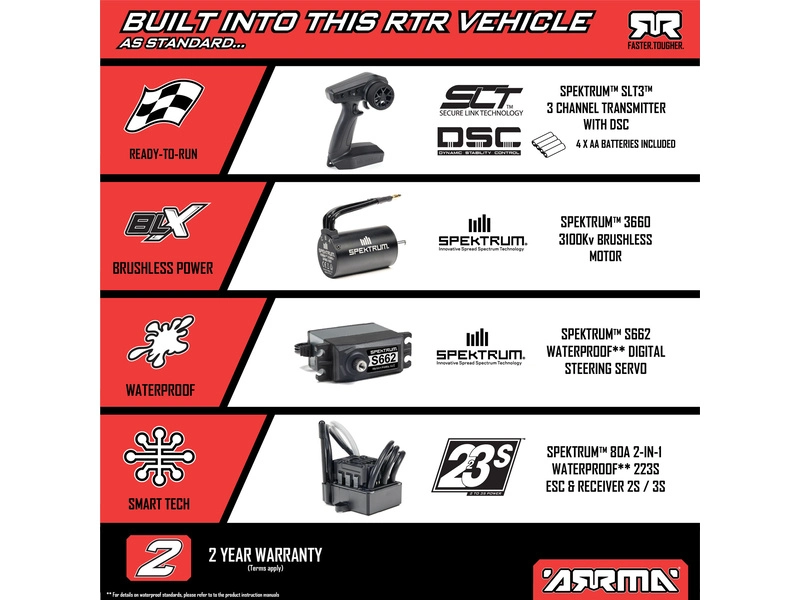 Arrma Big Rock 223S BLX 1:10 4WD RTR DSC modrá