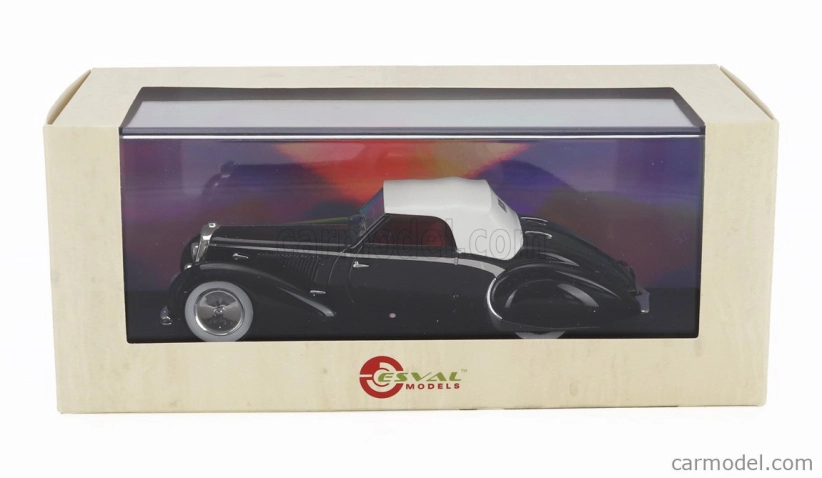 Esval model Delage D6-70 Cabriolet Letourneur & Marchand Closed 1939 1:43 Černá Bílá