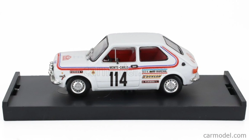 Brumm Fiat 127 1-series (night Version) N 114 Rally Montecarlo 1973 Bernard Dongues - Christian Soulie 1:43 Bílá