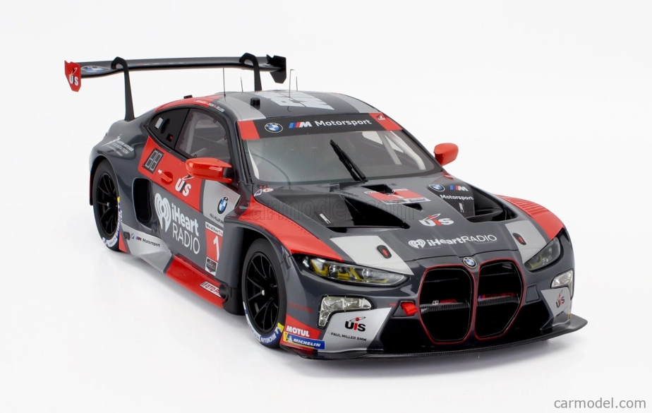 Truescale BMW radu 4 M4 Gt3 Team Paul Miller Racing N 1 12h Sebring 2024 Bryan Sellers - Madison Snow - Neil Verhagen 1:18 Sivá červená