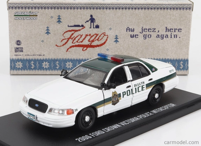 Greenlight Ford usa Crown Victoria Police Interceptor Atlanta Police 2009 - Baby Drive 1:43 Bílá