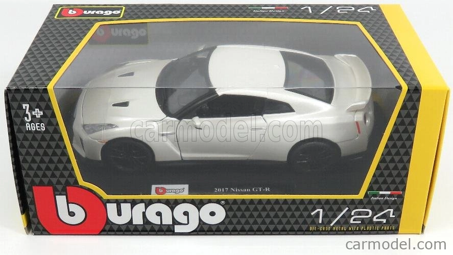 Bburago Nissan Gt-r (r35) Coupe 2017 1:24 biela perla