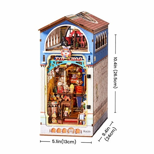 RoboTime 3D skladačka Zarážka na knihy Miniatúra domčeka Hračkárstvo plné pokladov