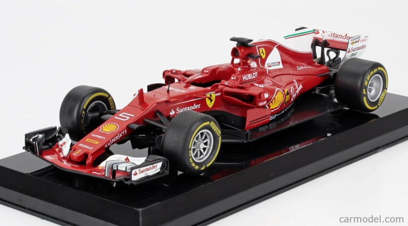 Edicola Ferrari F1  Sf70h N 5 Season 2017 Sebastian Vettel - Blister Box 1:24 Červená Bílá