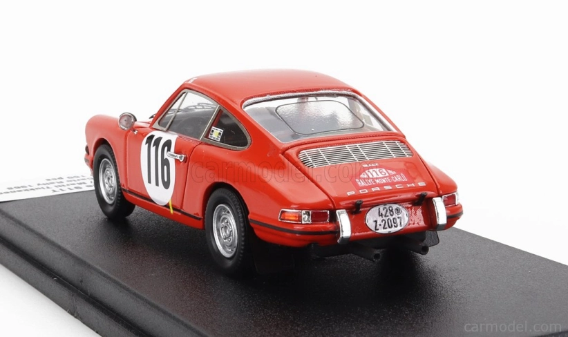 Trofeu Porsche 911t Coupe (night Version) N 116 2nd Rally Montecarlo 1968 P.toivonen - M.tiukkanen - 1:43 Orange
