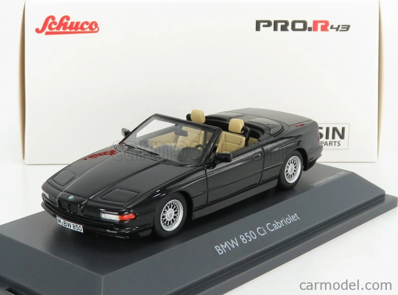 Schuco BMW 850i Cabriolet Open 1990 1:43 Black