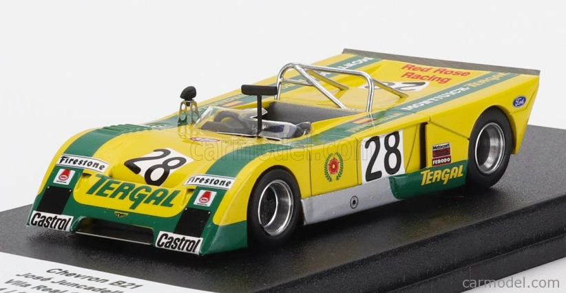 Trofeu Chevron B21 Fvc Cosworth N 28 Rally Vila Real 1972 Jose Juncadella 1:43 Žlutá Zelená
