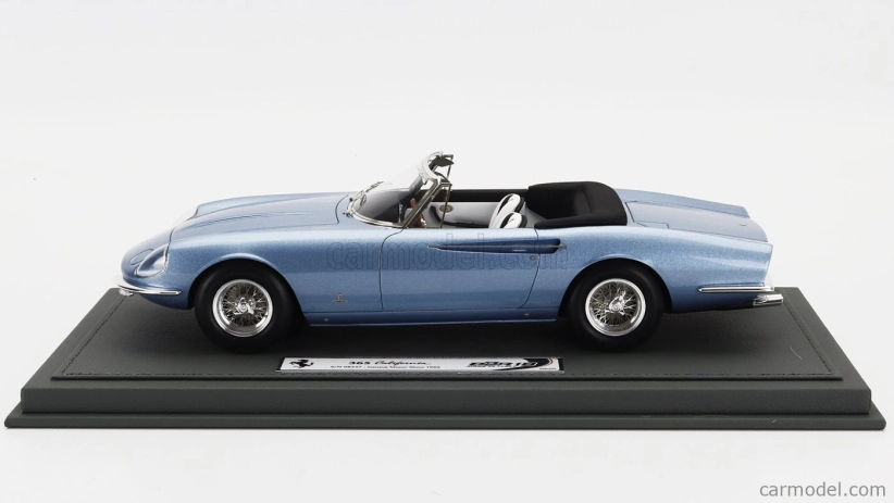 Bbr-models Ferrari 365 California S/n08347 Spider Cabriolet Geneve Motorshow 1966- Con Vetrina - With Showcase 1:18 Světle Modrá Met