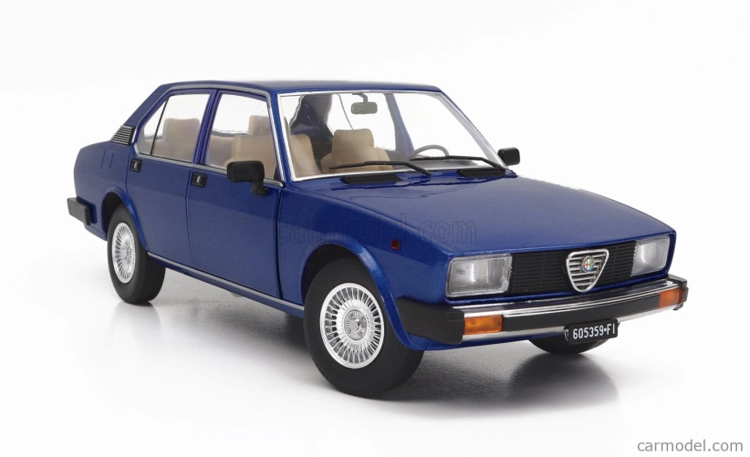 Mitica-diecast Alfa romeo Alfetta Berlina 2000l 1978 - Cerchi Millerighe Wheels 1:18 Blue Pervinca Met 349