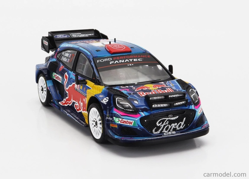 Ixo-models Ford england Puma Rally1 Red Bull Team M-sport Ford Wrt (nočná verzia) N 7 Rally Central European 2023 Pierre Louis Loubet - Benjamin Veillas 1:43 Blue Black