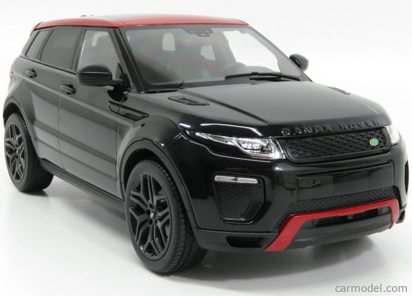 Kyosho Land rover Range Evoque 4-door Hse Dynamic Lux 2014 1:18 Santorini Černá S Červenou