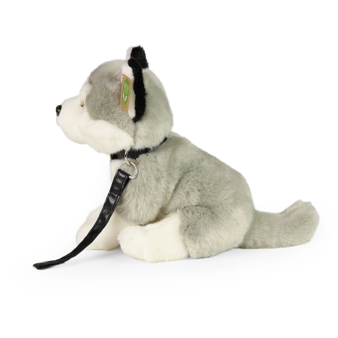 Rappa Plyšový pes husky sediaci s vôdzkou 28 cm ECO-FRIENDLY