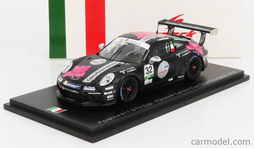 Spark-model Porsche 911 991 Gt3 N 2 Porsche Carrera Cup Italy Champion 2018 G.quaresmini 1:43 Černá Bílá Červená