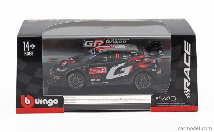 Bburago Toyota Yaris Gr Rally1 Hybrid Team Toyota Gazoo Racing Wrt N 17 Rally 2024 Sebastien Ogier – Vincent Landais 1:43 Black