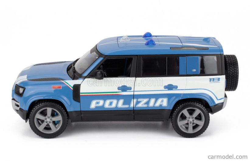 Bburago Land Zover New Defender 110 Polizia 2020 1:25 svetlomodrá