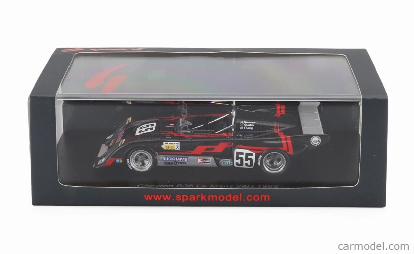 Spark-model Chevron B36 1750cc S4 Team Chevron Racing Car N 55 24h Le Mans 1982 Martin Birrane - John Sheldon - Neil Crang 1:43 Black Red