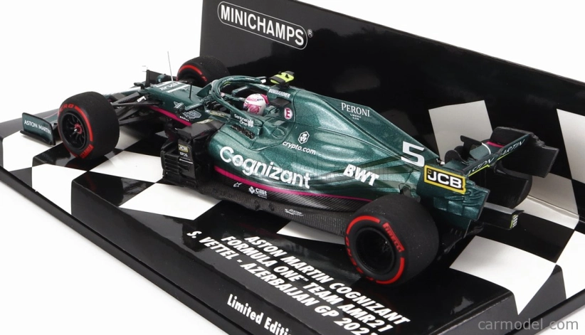Minichamps Aston martin F1 Amr21 Mercedes M12 Eq Power+ Team Cognizant Formula One N 5 2nd Azerbaijan Gp 2021 Sebastian Vettel 1:43 Zelená