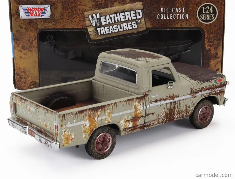 Motor-max Ford usa F-100 Pick-up Weathered Treasure 1972 1:24 Ruggine - Rust