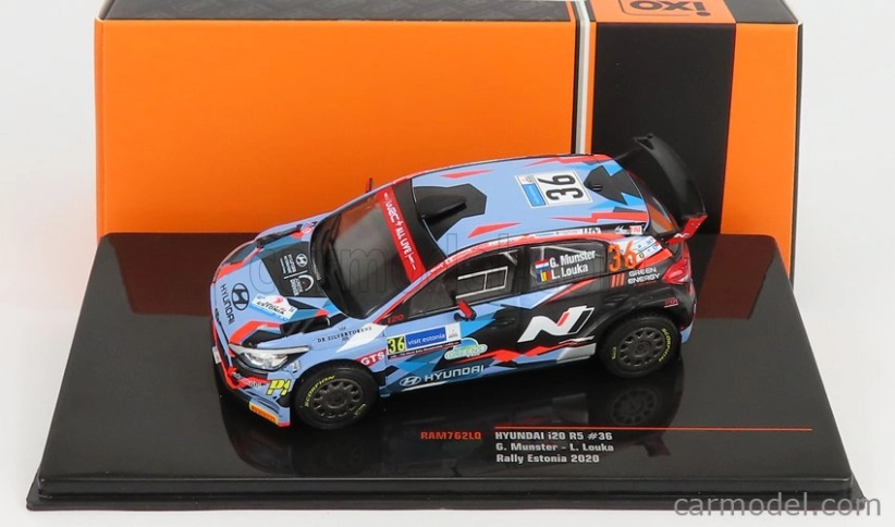 Ixo-models Hyundai I20 R5 Wrc N 36 Rally Estonia 2020 G.munster - L.meadow 1:43 Svetlo modrá červená čierna