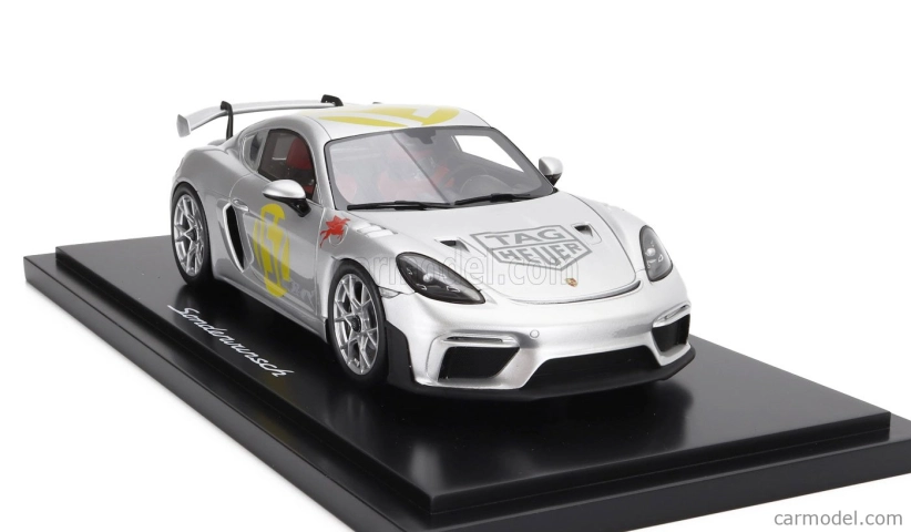 Spark-model Porsche 718 (982) Cayman Gt4 Rs N 152 Tribute Rally Panamericana Livery 2024 - Con Vetrina - S vitrínou 1:18 Silver