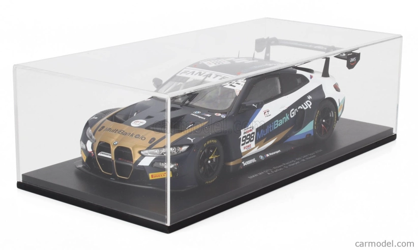 Spark-model BMW radu 4 M4 Gt3 3.0l Turbo Team Rowe Racing N 998 24h Spa 2024 Augusto Farfus - Dan Harper - Max Hesse 1:18 Modrá Biela