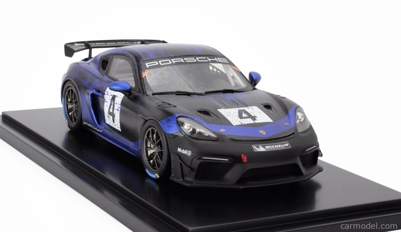 Spark-model Porsche 718 (982) Cayman Gt4 Rs N 4 Clubsport 2023 - Con Vetrina - S vitrínou 1:18 Blue Black