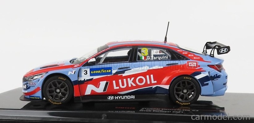 Ixo-models Hyundai Elantra N Tcr Team Lukoil N 3 Wtcr Portugalsko 2021 G.tarquini 1:43 Svetlo modrá červená