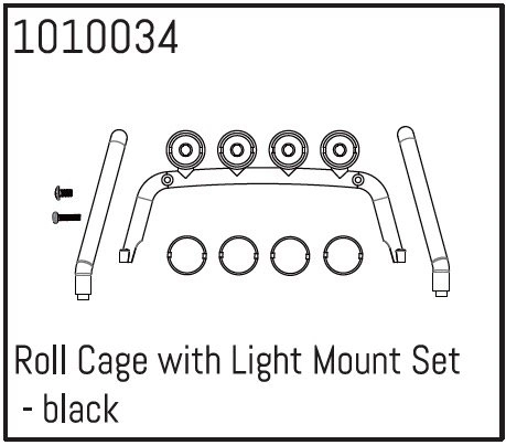 HBP240052 - (1010034) Roll Cage with Light Mount Set - black