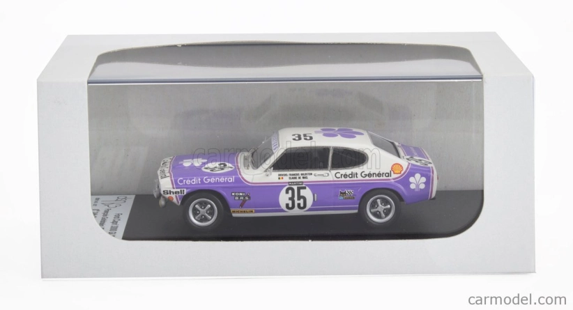 Trofeu Ford england Capri 3000 Glx N 35 24h Spa 1973 Francois Goldstein - Claude De Wael 1:43 Fialová Bílá