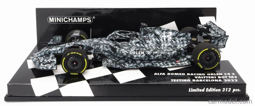 Minichamps Alfa romeo F1 C42 Team Orlen Racing N 77 Test Barcelona 2022 Valtteri Bottas 1:43 Biela