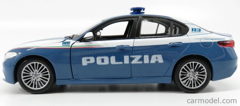 Bburago Alfa Romeo Giulia Polizia 2016 1:24 modrá biela