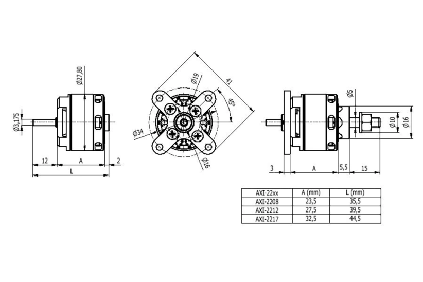 Bezkartáčový motor AXI 2212/12 V3