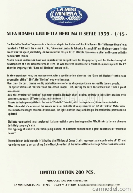 Alfa romeo Giulietta Berlina Ii Series 1959 1:18 Béžová